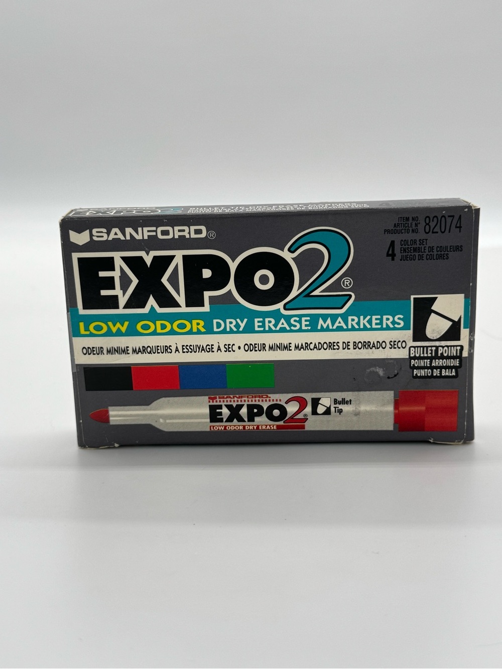 Vintage 1995 Sanford EXPO 2 Dry Erase Markers Low Odor Bullet Tip 4 Color NOS